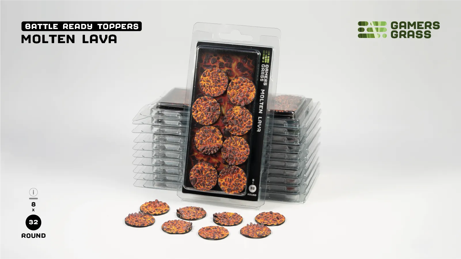 Gamers Grass: Molten Lava – Round 32mm (x8)