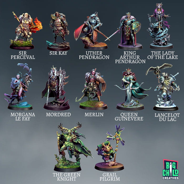 Big Child Creatives: Knights of the Round Table Pack of 12 Figurines - 35mm