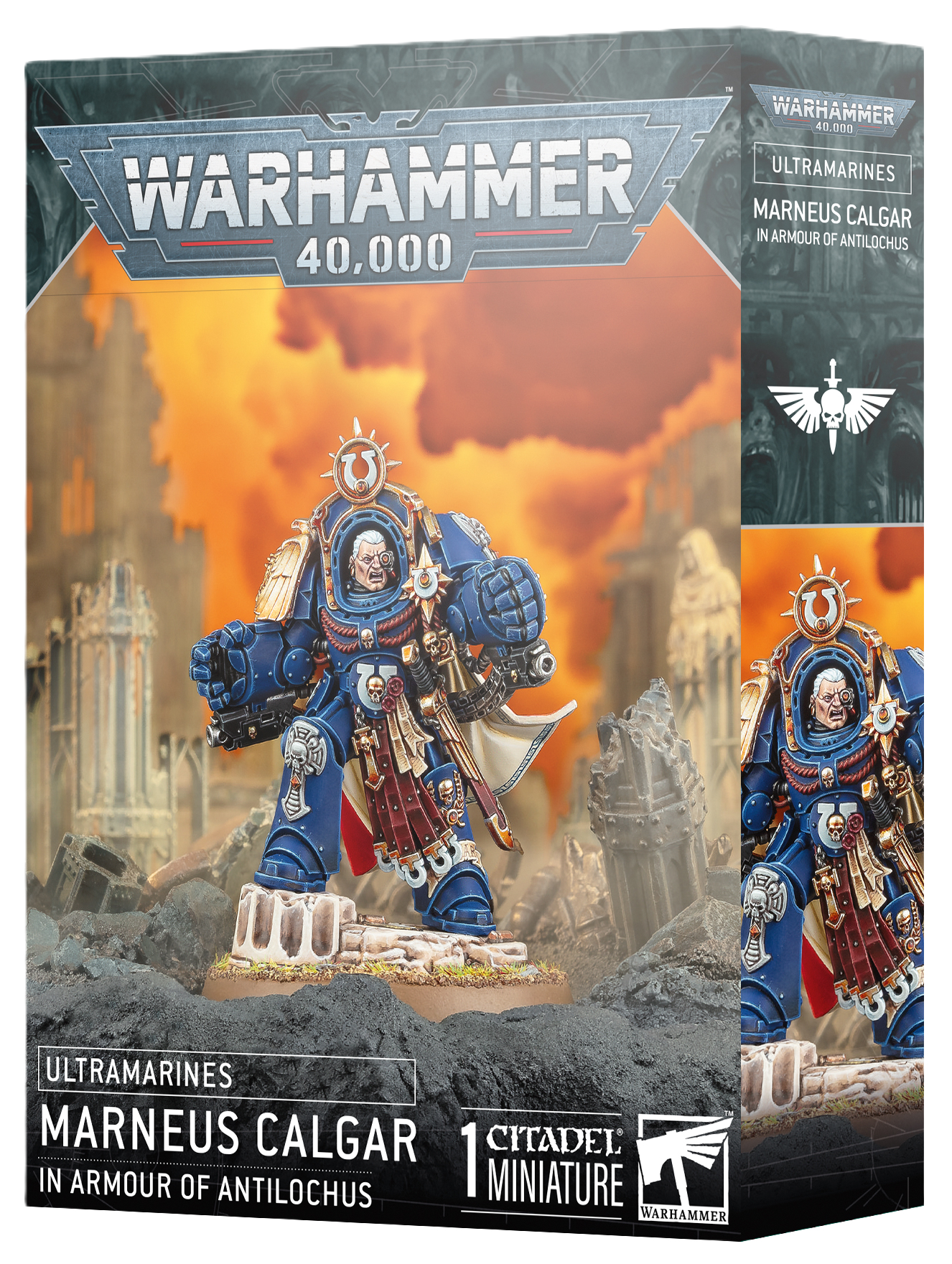 Space Marines: Ultramarines: Marneus Calgar In Armour Of Antilochus