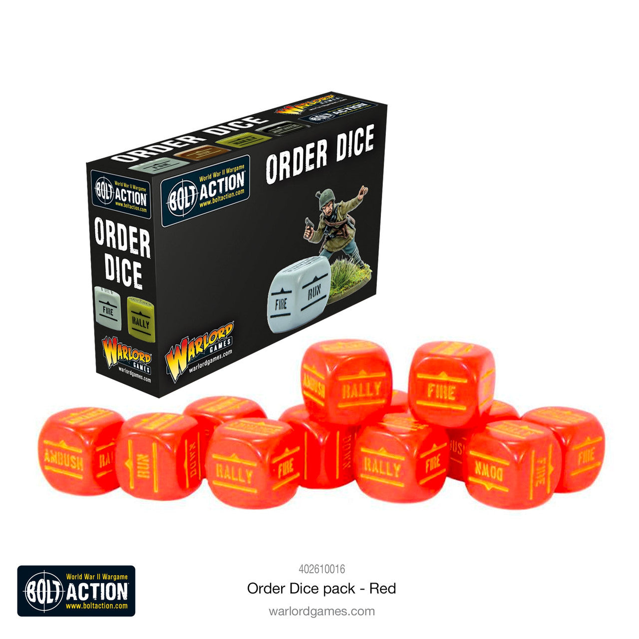 Warlord Games: Bolt Action Orders Dice - Red (12)