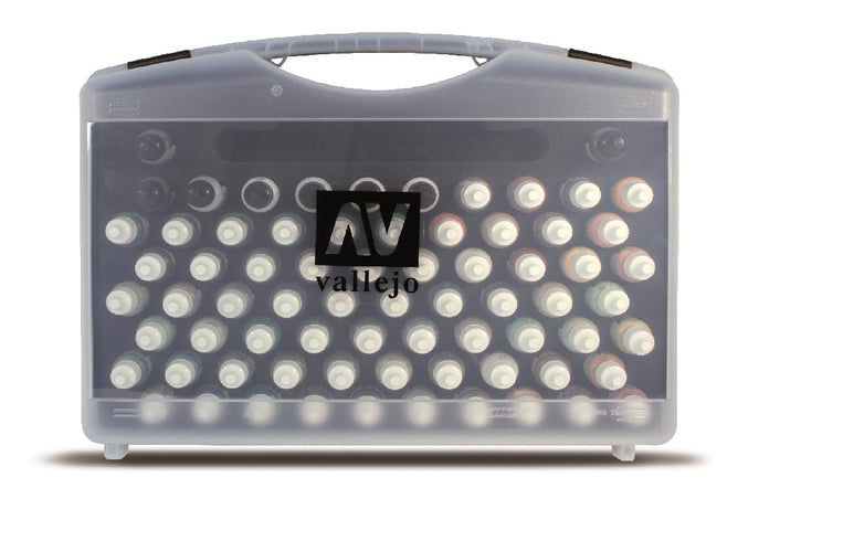 Vallejo: Basic Model Color Paint Set in Plastic Storage Case (72 Colors & Brushes)
