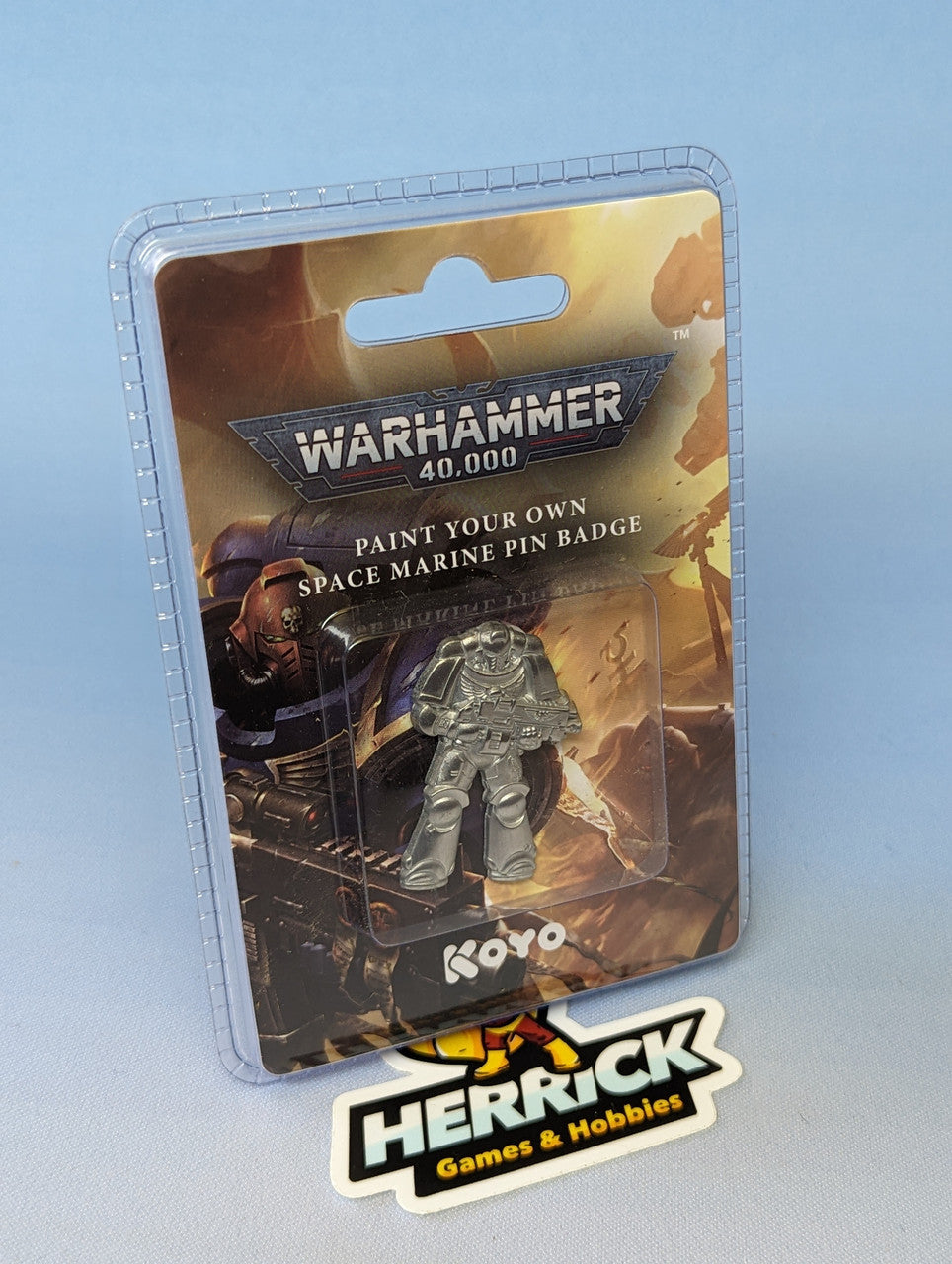 Warhammer Paint Your Own Spacemarine Pin - Individual 3D Space Marine Pin Badge That Can Be Painted In The Official Warhammer Paints.