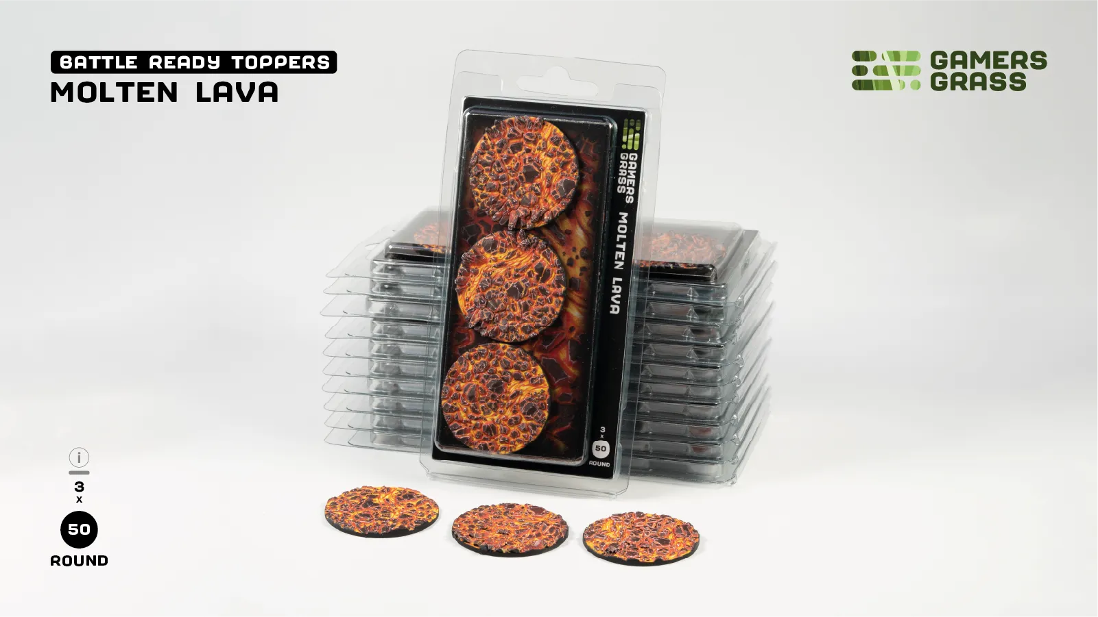 Gamers Grass: Molten Lava – Round 50mm (x3)