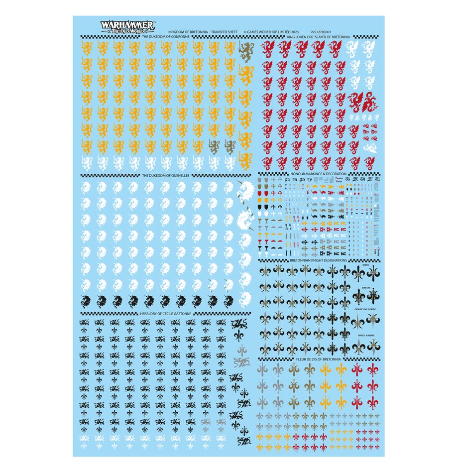 [Delayed Shipment] Kingdom Of Bretonnia: Transfer Sheet