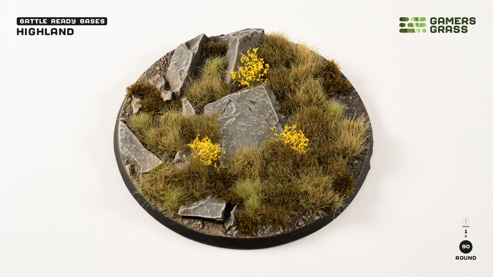 Gamers Grass: Battle Ready Bases - Highland - Round 90mm (x1)