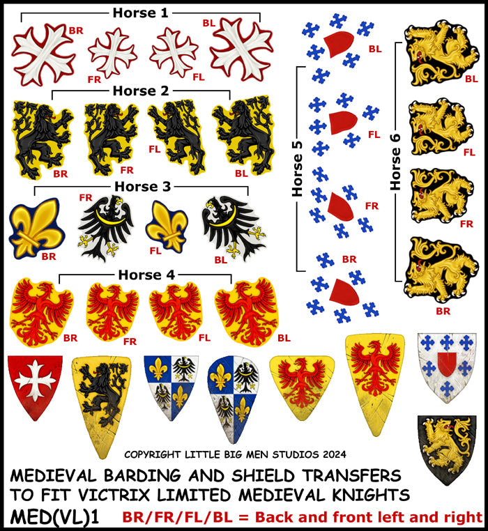 Victrix Limited: Medieval Barding and Shield Transfers 1
