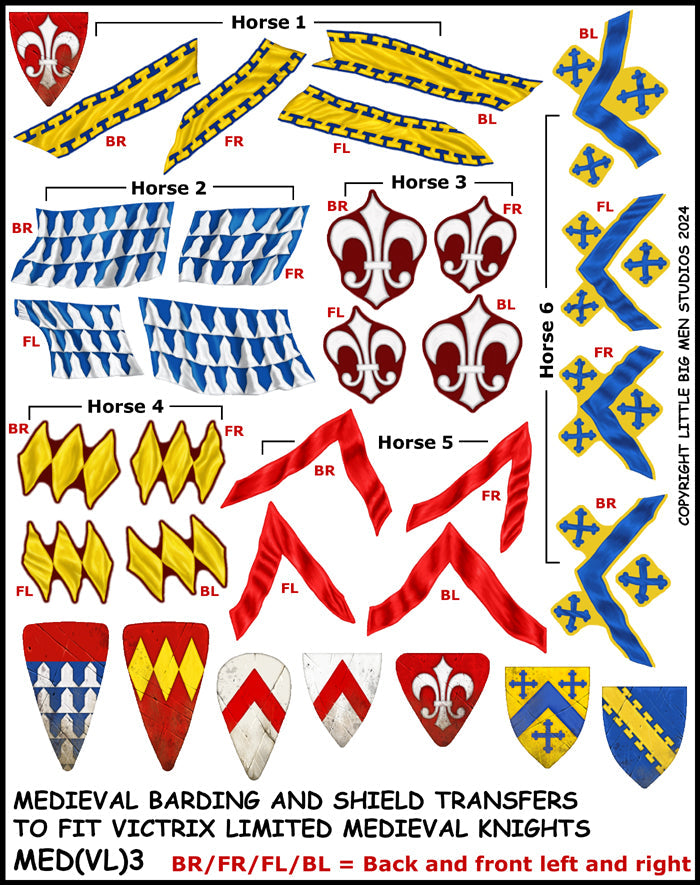 Victrix Limited: Medieval Barding and Shield Transfers 3