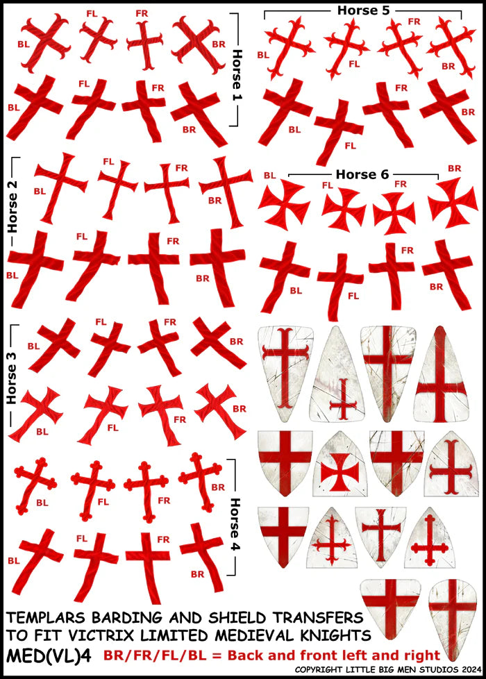 Victrix Limited: (Templars) Medieval Barding and Shield Transfers 4