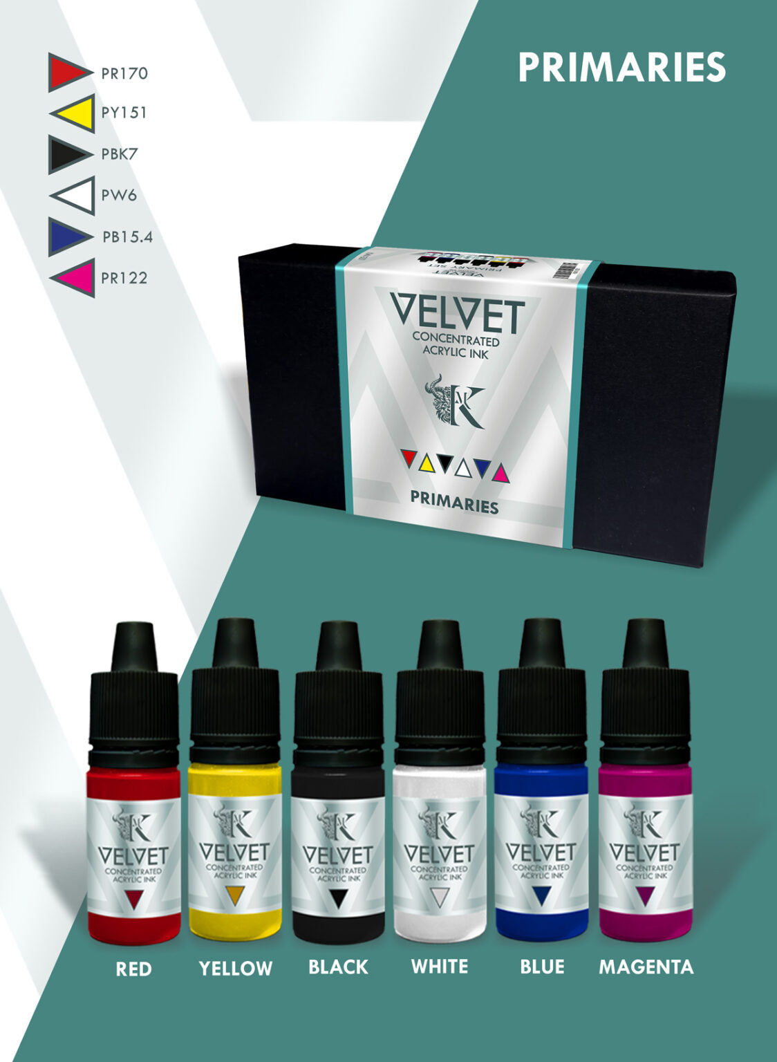 Kimera Kolors: Velvet Inks - Primaries