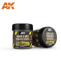 AK Interactive: Dark & Dry Crackle Effects - 100ml (Acrylic)