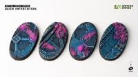 Gamers Grass: Battle Ready Bases - Alien Infestation - Oval 60mm (x4)