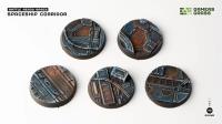 Gamers Grass: Battle Ready Bases - Spaceship Corridor - Round 40mm (x5)