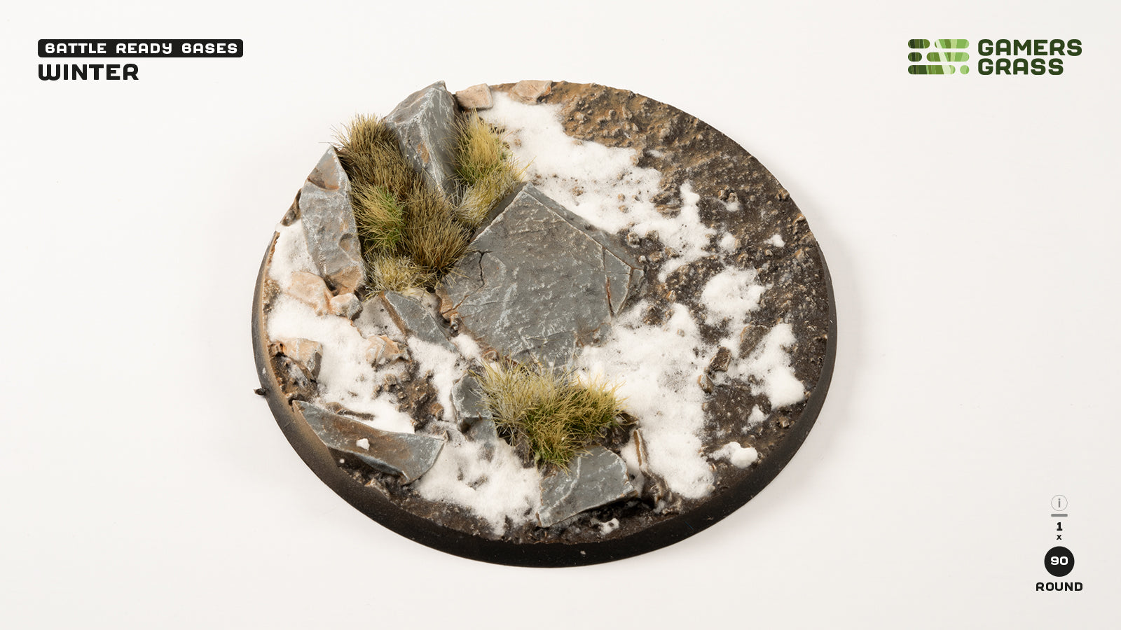 Gamers Grass: Battle Ready Bases - Winter - Round 90mm (x1)