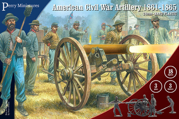 Perry Miniatures: 28mm American Civil War Artillery 1861-1865 (18, 3 Guns, 3 Limbers)