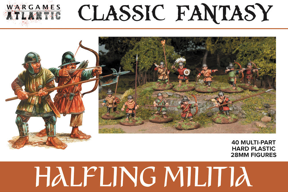 Wargames Atlantic: 28mm Classic Fantasy Halfling Milita w/Weapons (40)