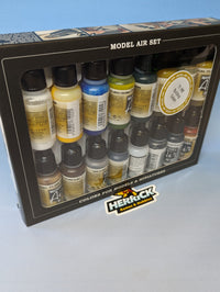 Thumbnail for Vallejo: 17ml Bottle Building Model Air Paint Set (16 Colors)