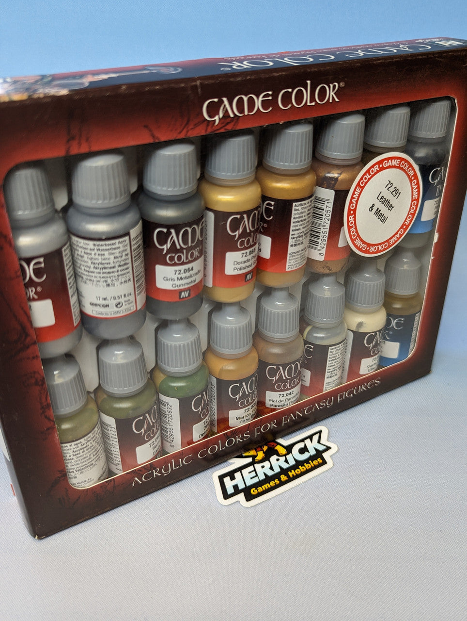 Vallejo: 17ml Bottle Leather & Metal Game Color Paint Set (16 Colors)