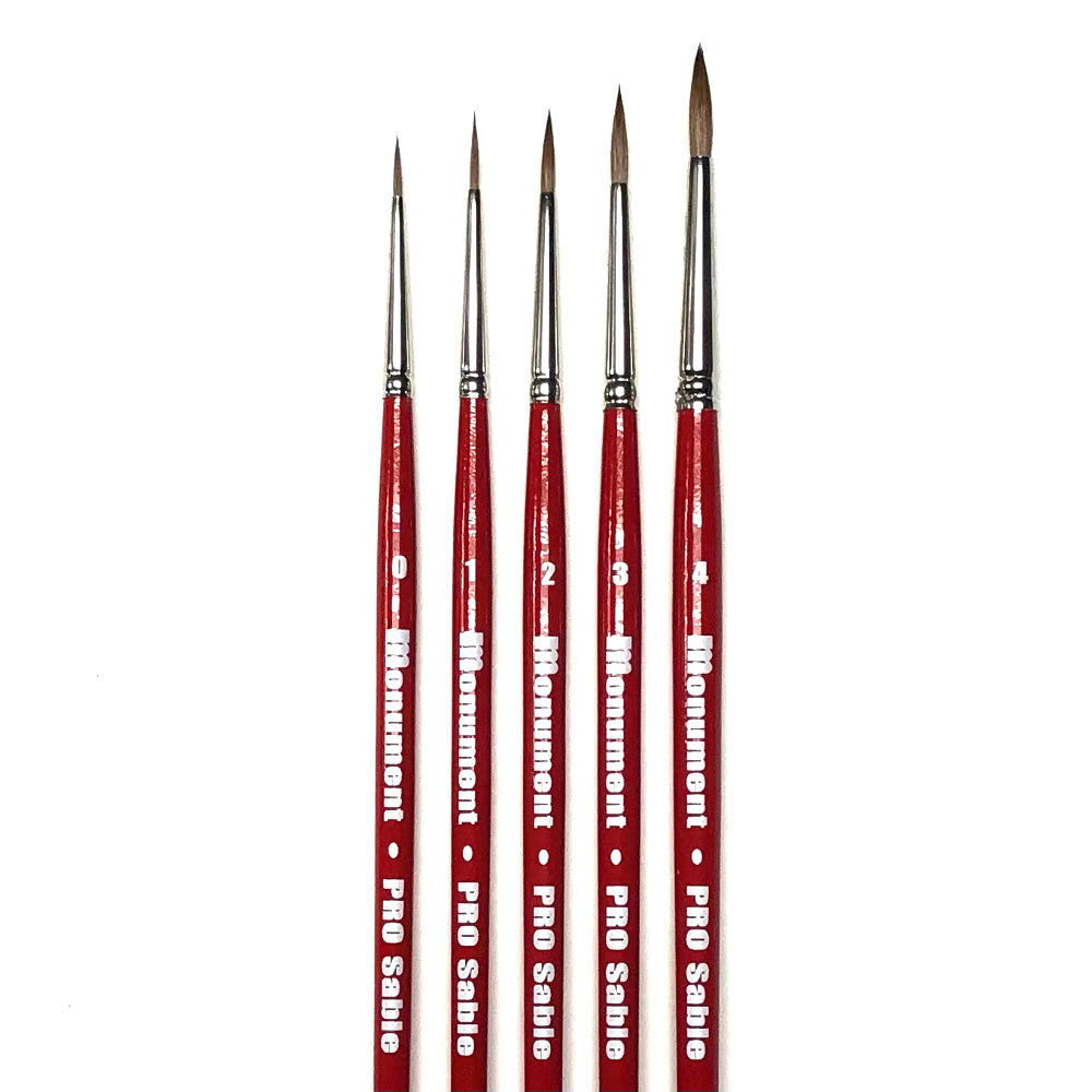 Monument Hobbies: Pro Sable 5 Brush Set - 1 Each of All Sizes