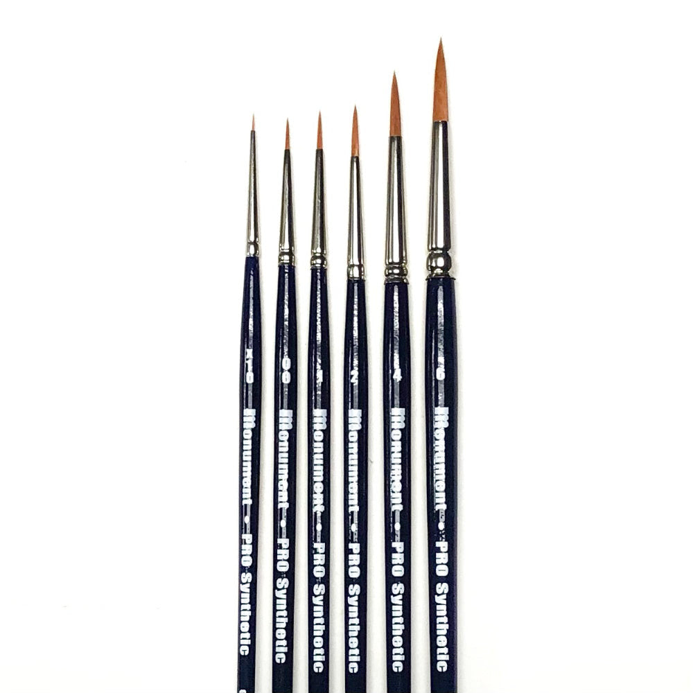 Monument Hobbies: Pro Synthetic 6 Brush Set - 1 Each of All Sizes