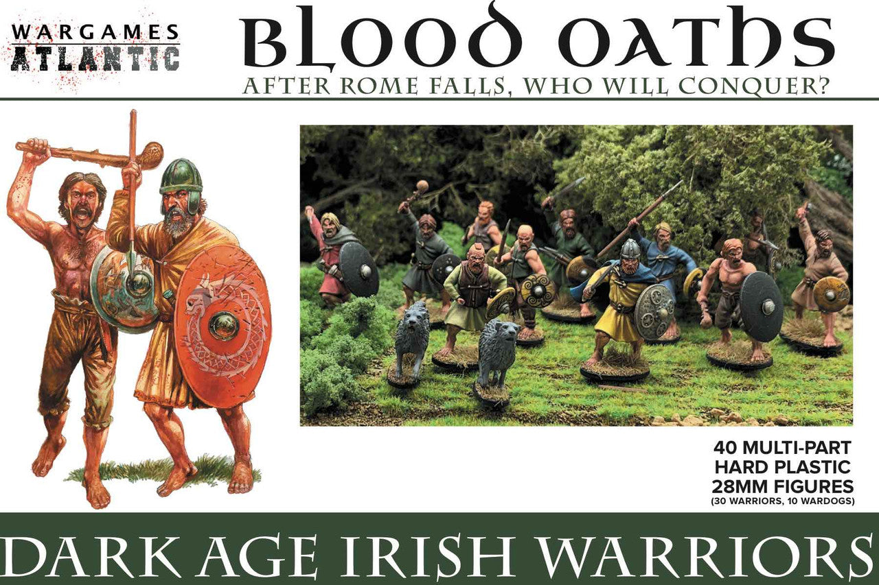 Wargames Atlantic: 28mm Blood Oaths Dark Age Irish Warriors w/Weapons (40)
